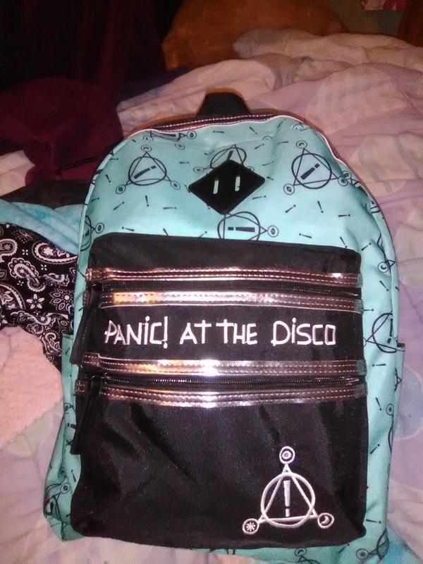 Panic At The Disco Teal Double Zipper Backpack Hot Topic