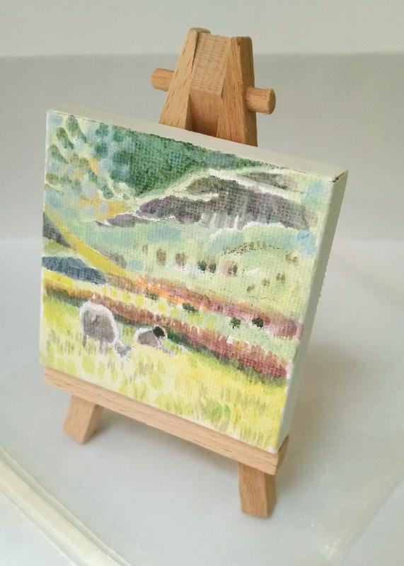 Mimorou Stretched Mini Canvases Small Painting Canvas with Easel Art for  Wood