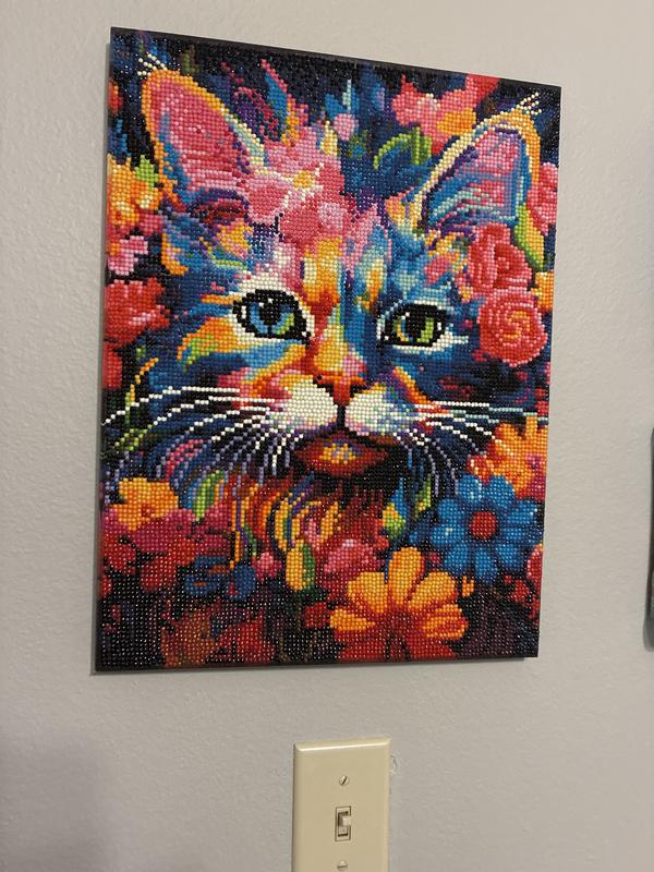 Cat With Flowers Diamond Art Kit | Hobby Lobby | 6298327