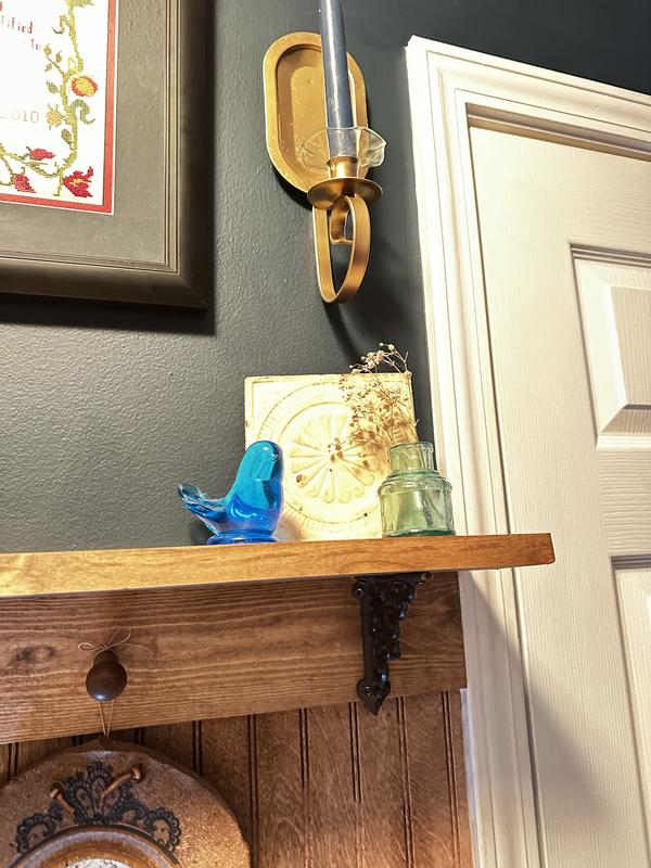 Pair Of Ashwell Rustic Cast Iron Scroll Shelf Brackets - Victorian Style Decor