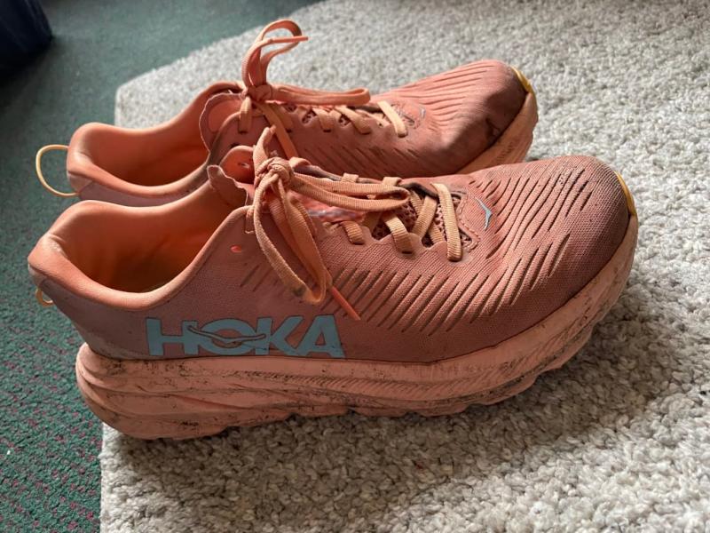 Hoka Rincon 3 Road Running Shoes - Women's, Eggnog/Rose — Womens Shoe Size:  10 US, Gender: Female, Age Group: Adults, Womens Shoe Width: Medium, Heel  Height: 26 mm — 1119396-ERGL-10B