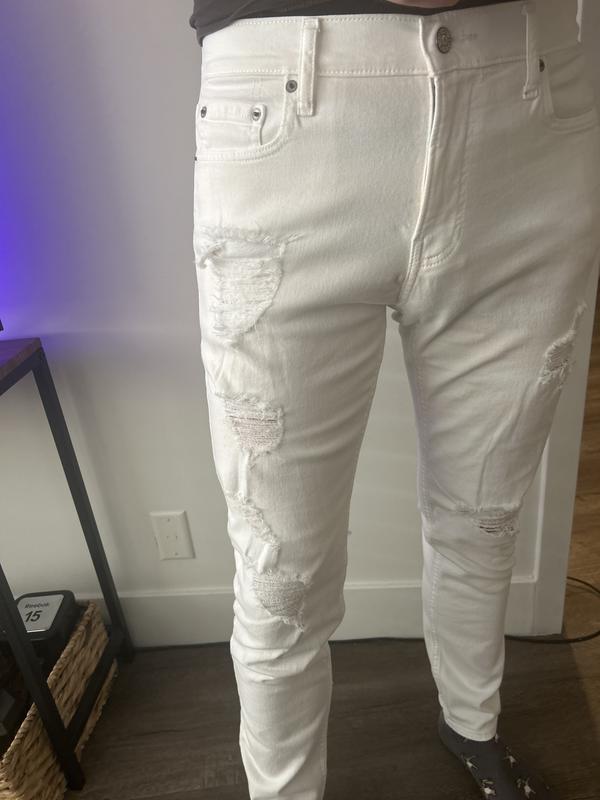 Hollister ripped white jeans online