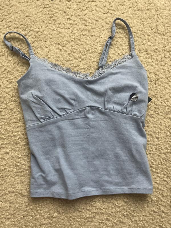 Hollister Lace Trim Shirred Bust Cami