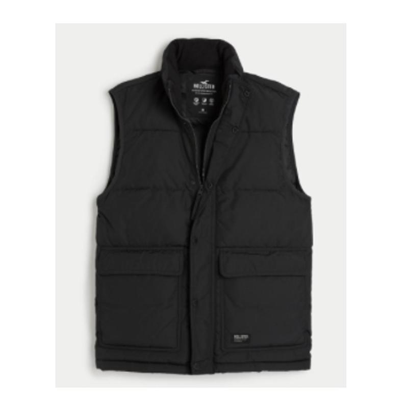 Gold Rush Puffer Vest - Black - Black / L