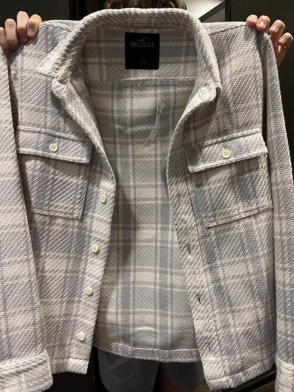 Men s Textured Twill Shirt Jacket Men s Clearance HollisterCo