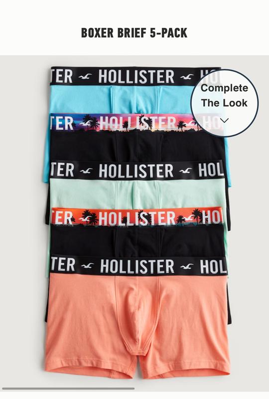 Hollister 5 pack color run logo waistband relaxed fit boxers in multi