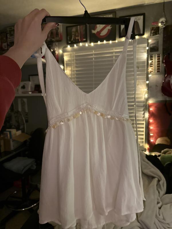 Women's Shell-Embellished Halter Babydoll Top | Women's Tops |  HollisterCo.com