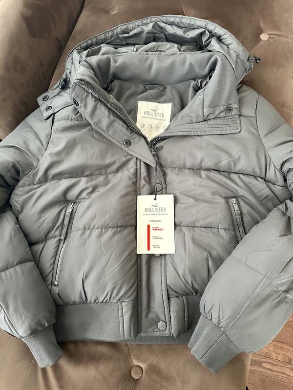 Hollister California All Weather Jacket Med M Sport White Black Comfy Puffer