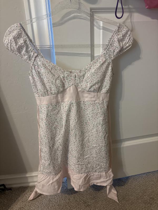 chinese dress ladies Women Lace Tassel Mini Dress Ruffle Short Sleeve Tie Waist Cute Wrap Babydoll  Dresses Summer (Pink,Small,Small,Adult,Regular,Regular,Alpha,US,Female) at  Amazon Women's Clothing store main image 1