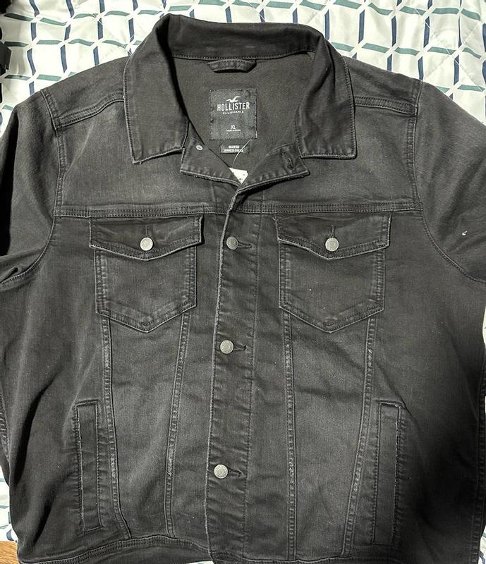 Black denim best sale jacket womens hollister