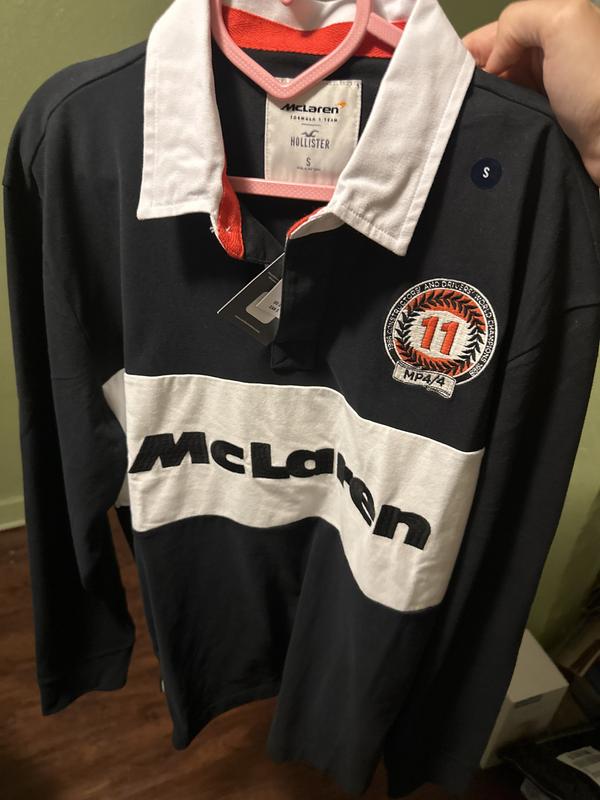 Men s Boxy Long Sleeve McLaren Graphic Rugby Polo Men s Tops HollisterCo