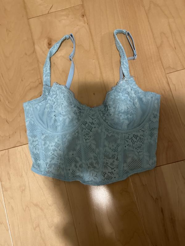 Gilly Hicks Light Blue Lace Bustier Bralette Top Size M - $19 - From Octavia