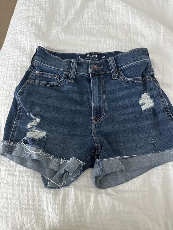 Women s High Rise Distressed Medium Wash Denim Shorts Women s Bottoms HollisterCo