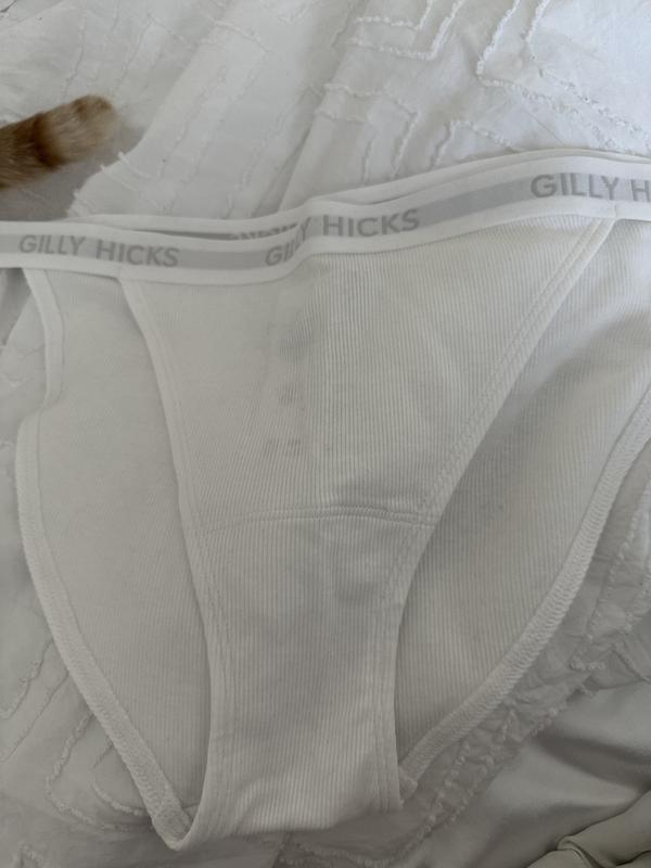 Women's Gilly Hicks Ribbed Cotton Blend Thong Underwear