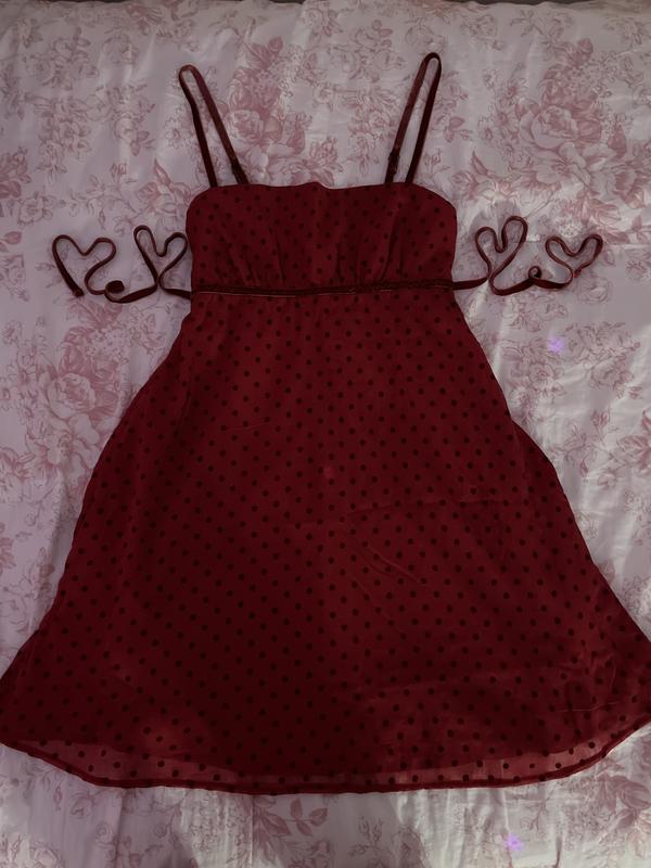open lace back dress Evie Silk Midi Dress in Layla Dot Red