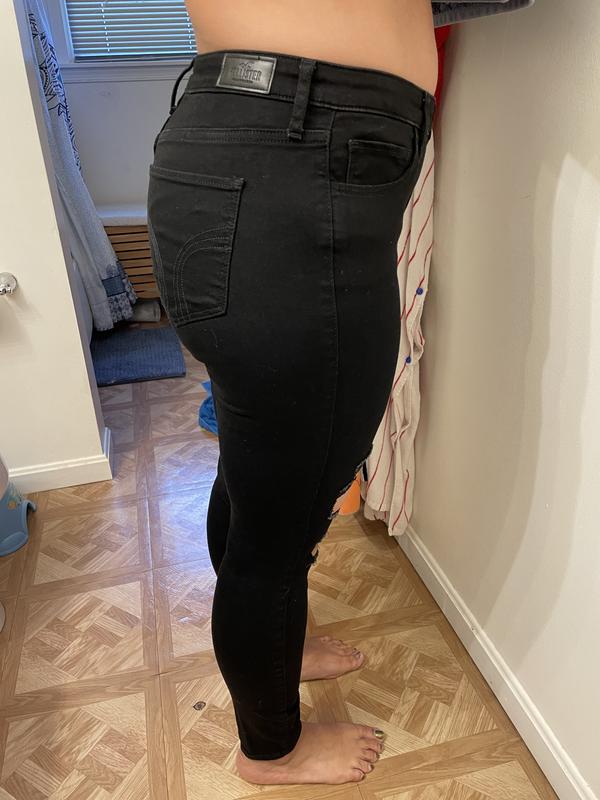 Women s High Rise Ripped Black Super Skinny Jeans Women s Clearance HollisterCo