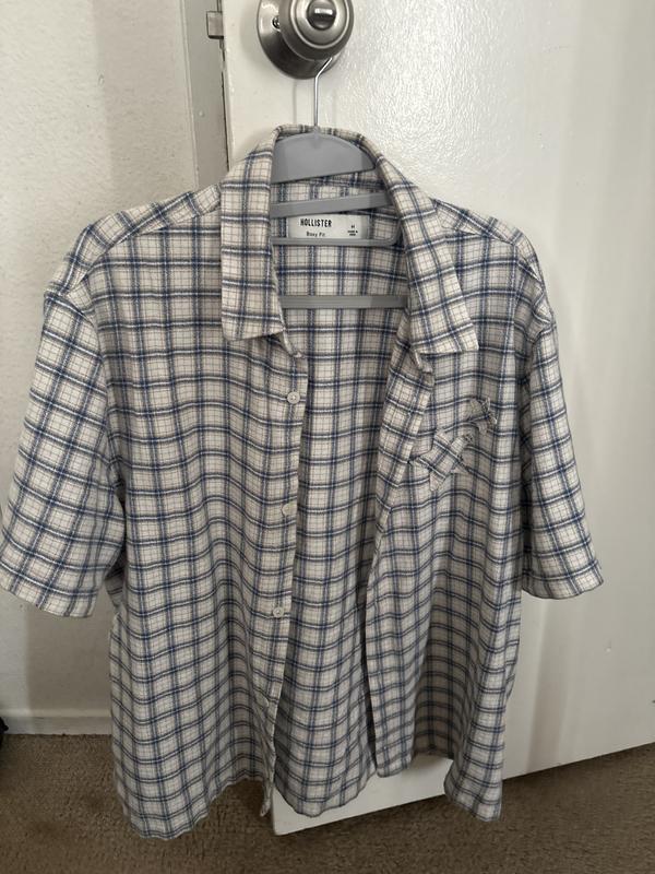 Men's Boxy Star Applique Check Pattern Shirt | Men's Clearance
