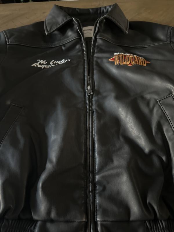 Men's Casino Graphic Vegan Leather Jacket | Men's Clearance
