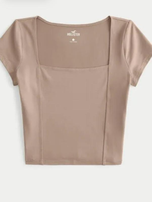 Seamless Fabric Square-Neck Baby Tee