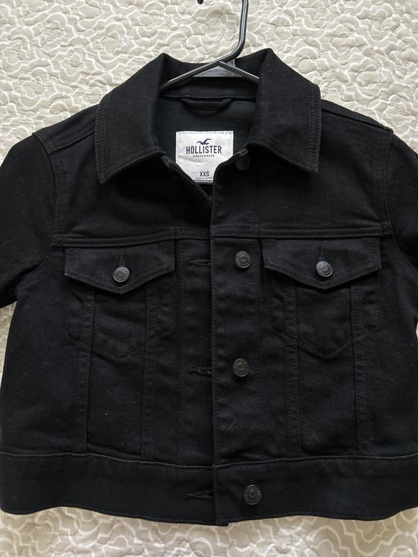 Black jean cheap jacket hollister