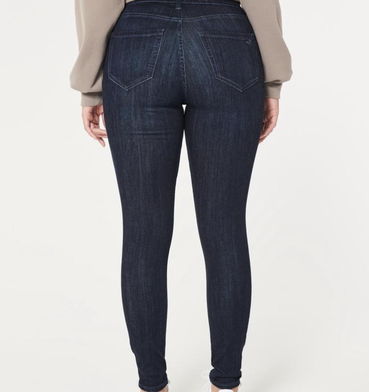 Hollister 0 short blue jeans DESTROYED Curvy High Rise Jeggings W24xL26
