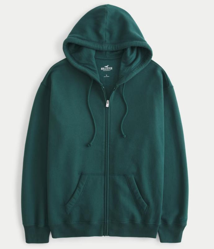 Hollister black zip up on sale hoodie