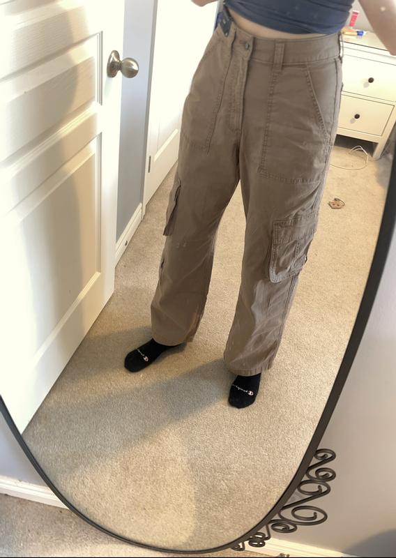 Hollister cord baggy cargo pants in olive