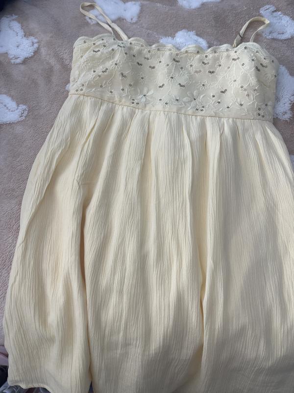 Women's Embroidered Sequin Babydoll Mini Dress | Women's Dresses