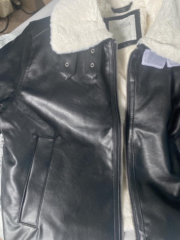 Hollister black deals leather jacket