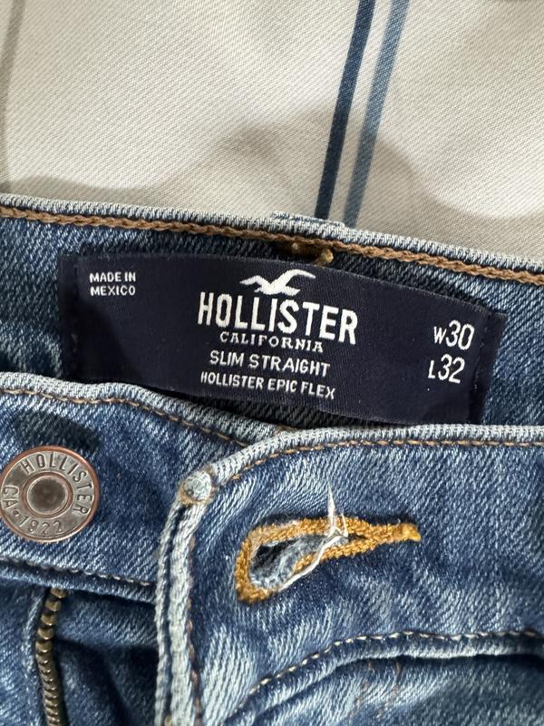 Men s Distressed Light Wash Slim Straight Jeans Men s HollisterCo