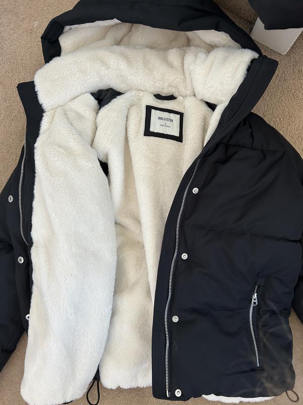 Hollister faux fur lined jacket online