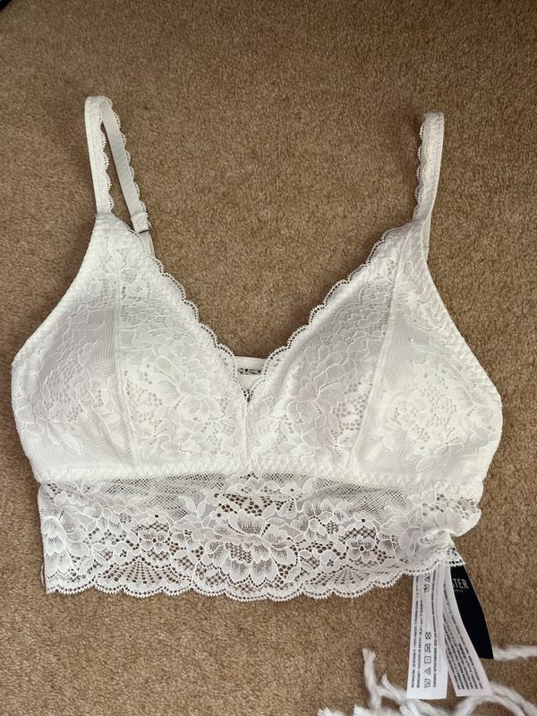 Women s Lace Longline Triangle Bralette Women s Bralettes Sports Bras HollisterCo