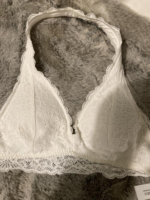 White Lace halter Bra , Victoria Secret size Large