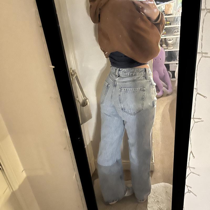 Women's Curvy Mid-Rise Light Wash Baggy Jeans Women's Sale