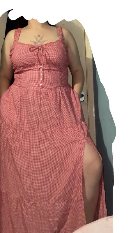 hollister sofia side smocked maxi dress Side-Smocked Maxi Dress Hollister Red Lace