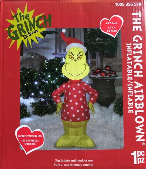 Grinch 9 ft. LED Grinch with Merry Christmas Letters Inflatable 23GM82683 -  The Home Depot