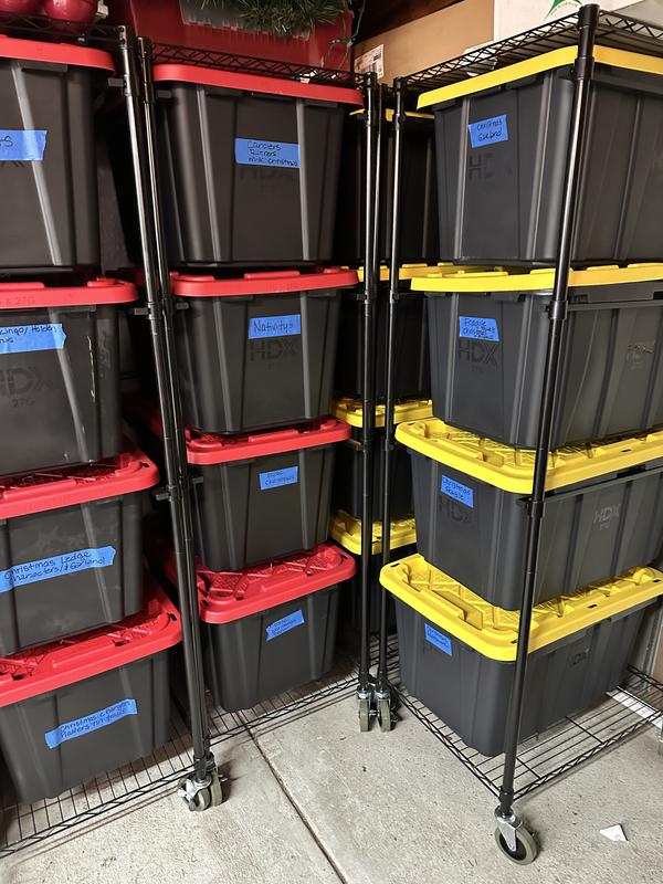 Reviews for HDX 9 Gal. Tough Storage Tote in Black with Yellow Lid