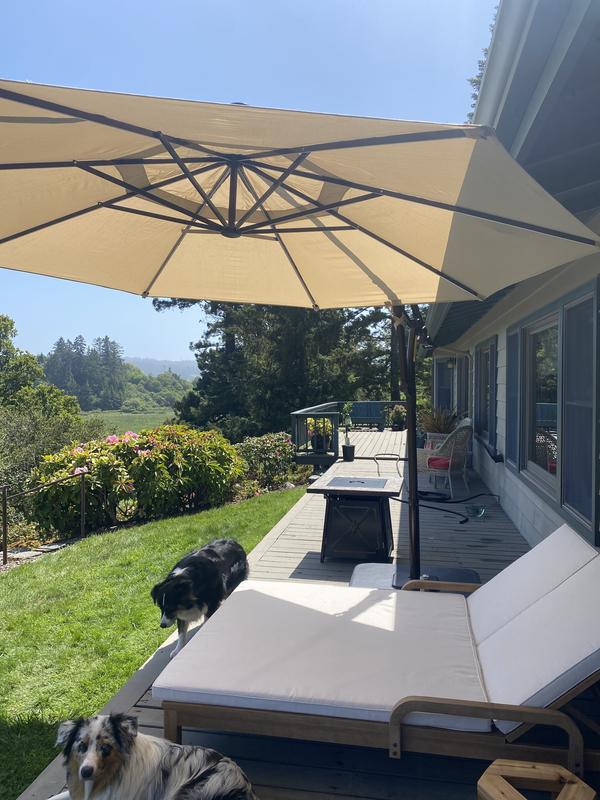 hampton bay 11 ft patio umbrella sand 2.2m  NALA Outdoor Co resistant materials that wont crack How to Assemble 11 FT