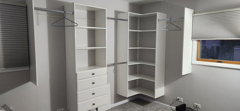 Closet Evolution 30 in. W White Corner Unit Wall Mount 6-Shelf Wood Closet  System WH31 - The Home Depot