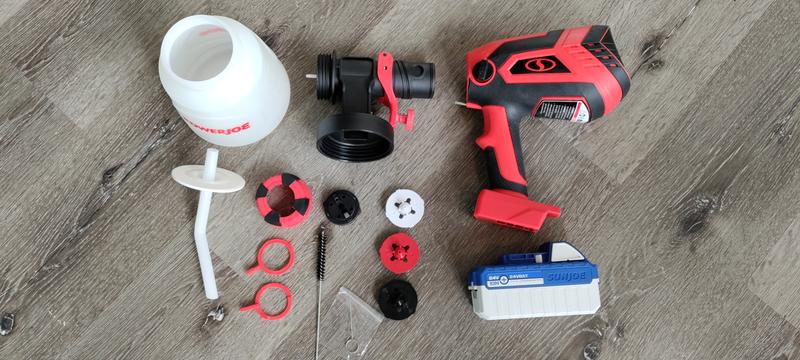 Reviews for Sun Joe 24 Volt Cordless HVLP Handheld Paint Sprayer Kit with 4.0 Ah Battery Charger Pg 1 The Home Depot
