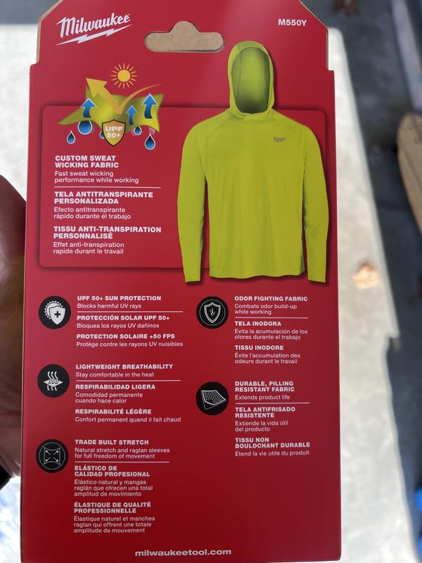 Milwaukee Men's WORKSKIN Sandstone Medium Hooded Sun Shirt M550N-M