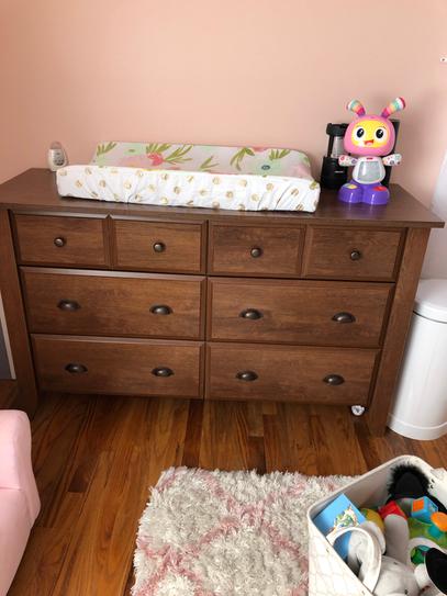 Sauder Shoal Creek 6 Drawer Oiled Oak Dresser 410287 At The Home