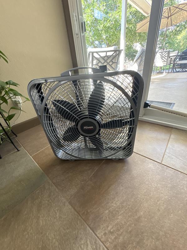 Lasko Power Plus 20 in. 3 Speed Box Fan for Home in Gray with