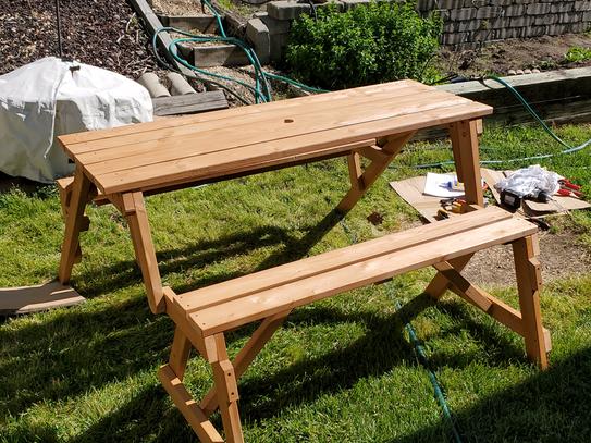 Leisure season convertible picnic table and garden bench sale