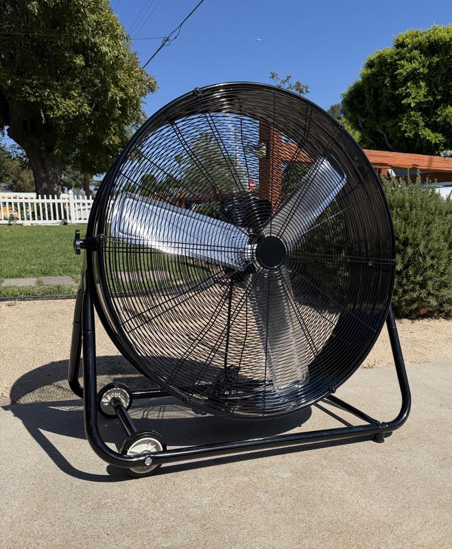 Atemomen 30 in. Yellow Drum Fan has 3-Speeds, 14000 CFM, 360° Tilt