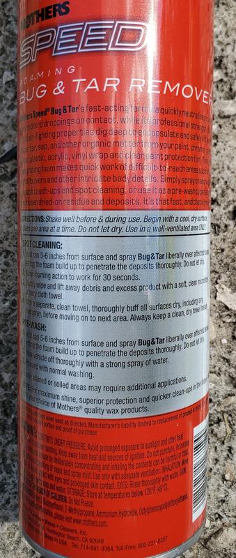 MOTHERS 18.5 oz. Speed Foaming Bug and Tar Remover Aerosol Spray