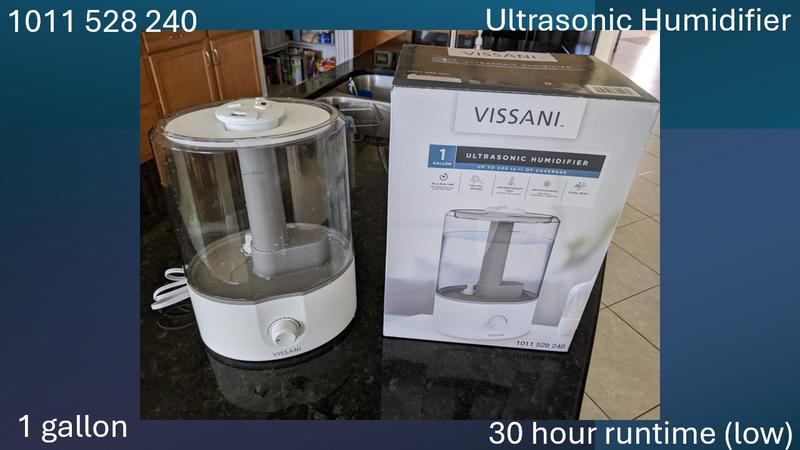 Vissani 1.5 Gal. Ultrasonic Humidifier 360 Degree Turning Dual