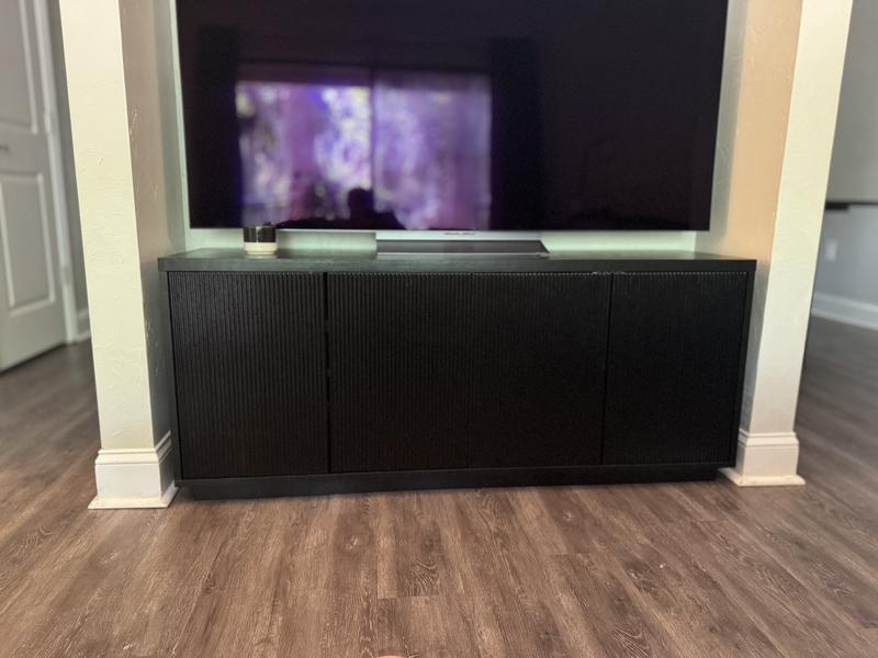 Meyer&Cross Hanson Rectangular Black Grain TV Stand for TV's Up To