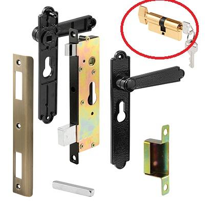 Prime-Line Security Door Non-Locking Mortise Handle Set, Steel and