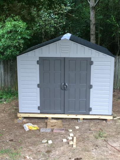 us leisure 10 ft. x 8 ft. keter stronghold resin storage